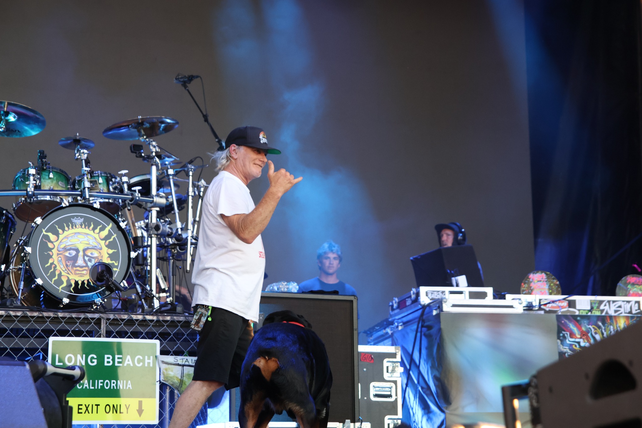 Sublime performing in front of the Long Beach backdrop
